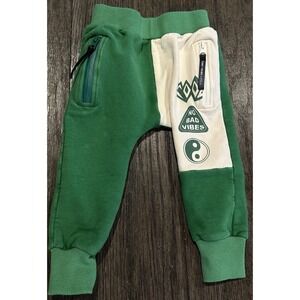 Tiny Tribe Australia Toddler Size 2T Cotton Blend green fleece lined joggers